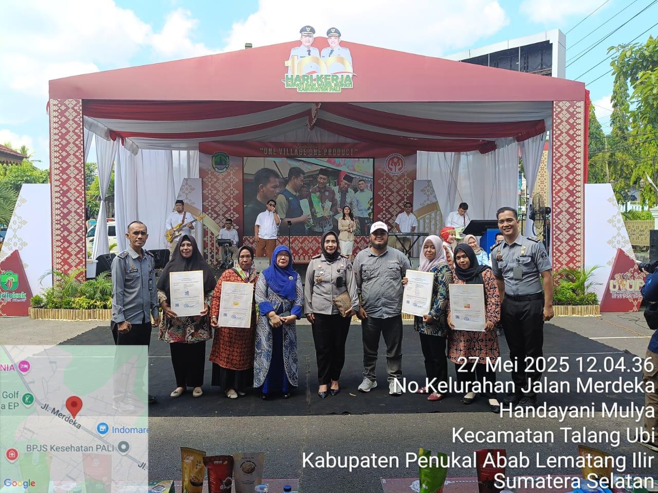 Kanwil Kemenkum Sumsel Ikuti Launching One Village One Product dan Penyerahan Sertifikat Merek dan Merek Kolektif